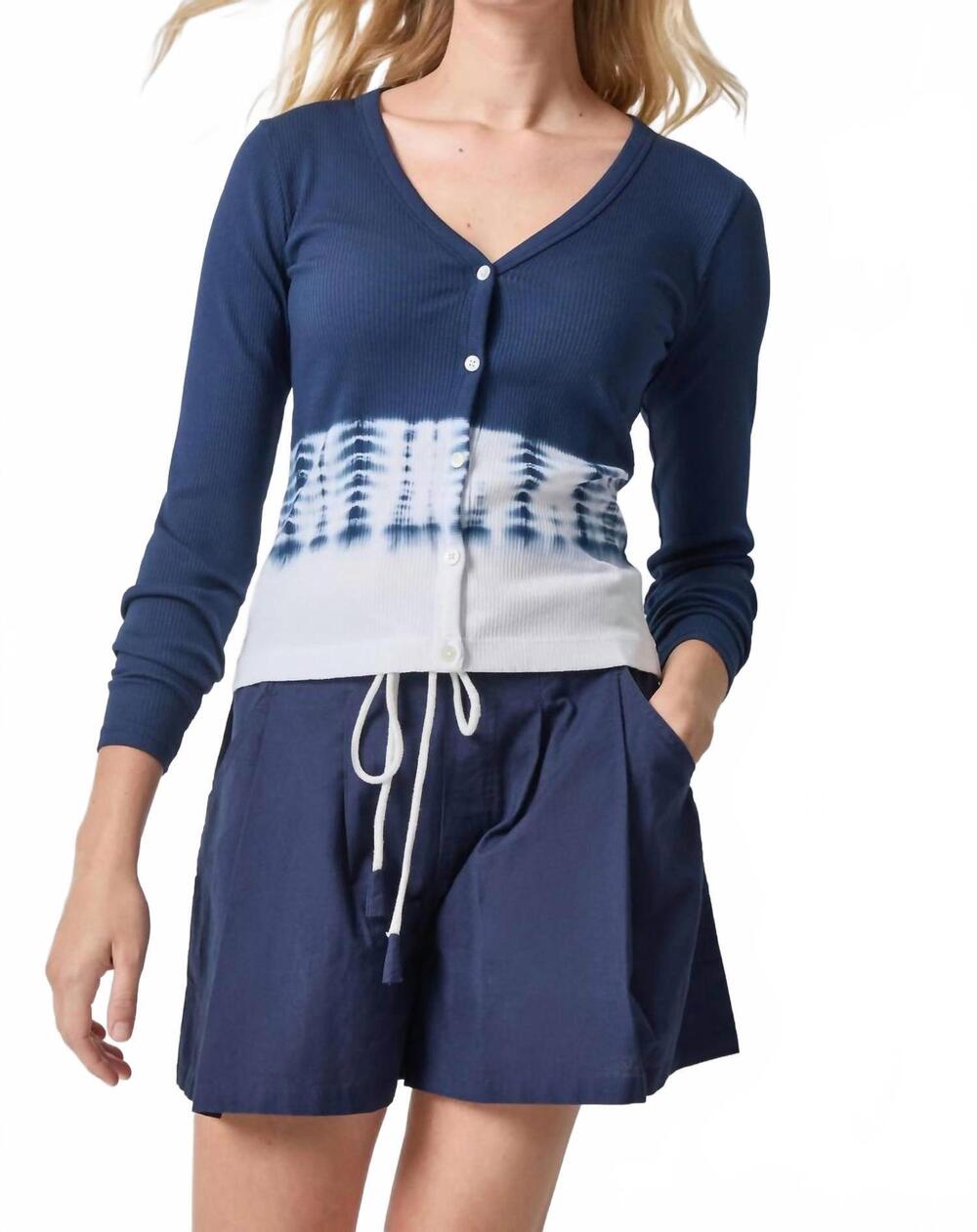 NEW LILLA P bamboo dye v neck cardigan in blue